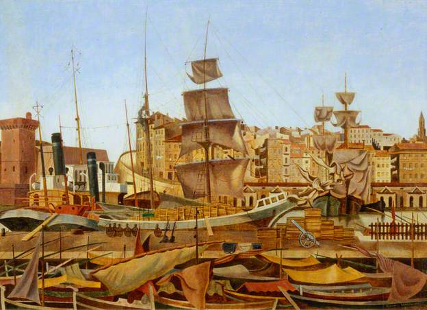 Marseilles Harbour, Quai du Port (1924) - Edward Wadsworth Tablo