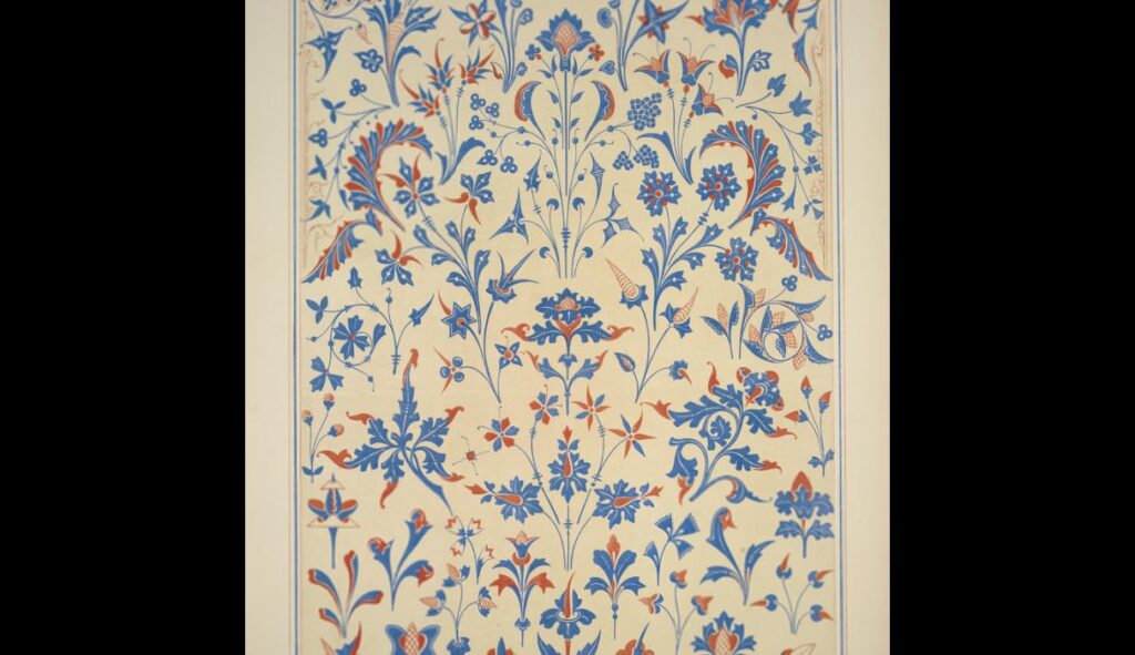 Medieval Ornament no. 1. Conventional leaves and flowers from illuminated manuscript - Owen Jones Tablo