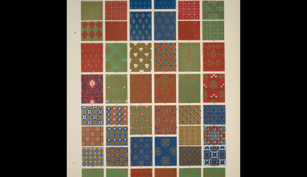 Medieval Ornament no. 3. Diapers from illuminated manuscripts and backgrounds of pictures – Owen Jones Tablo