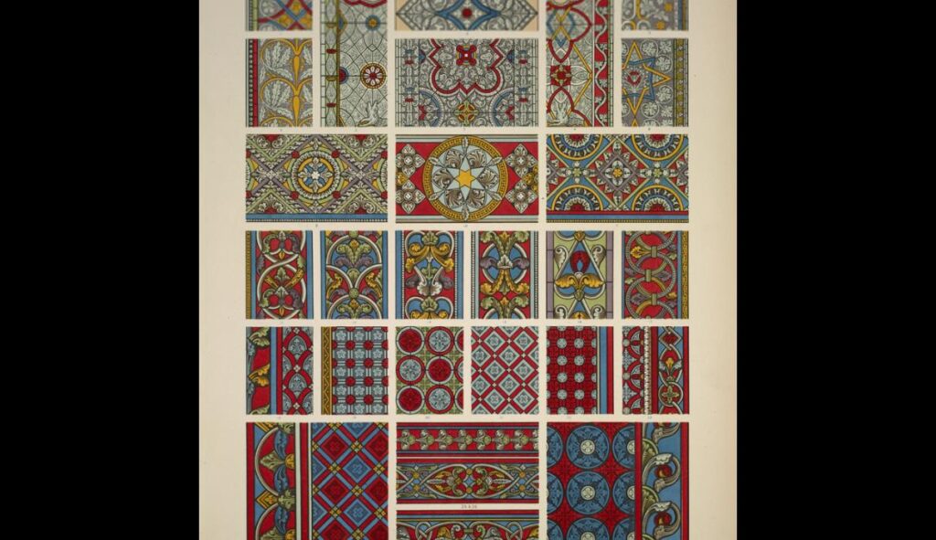 Medieval Ornament no. 4. Stained glass of various periods - Owen Jones Tablo