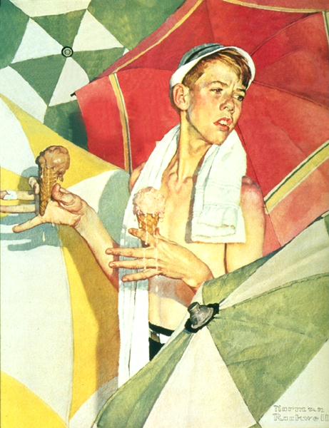 Melting Ice Cream (1940) - Norman Rockwell Tablo