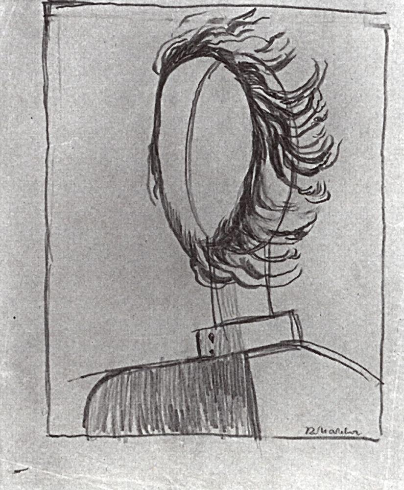 Men's head - Kazimir Malevich Tablo
