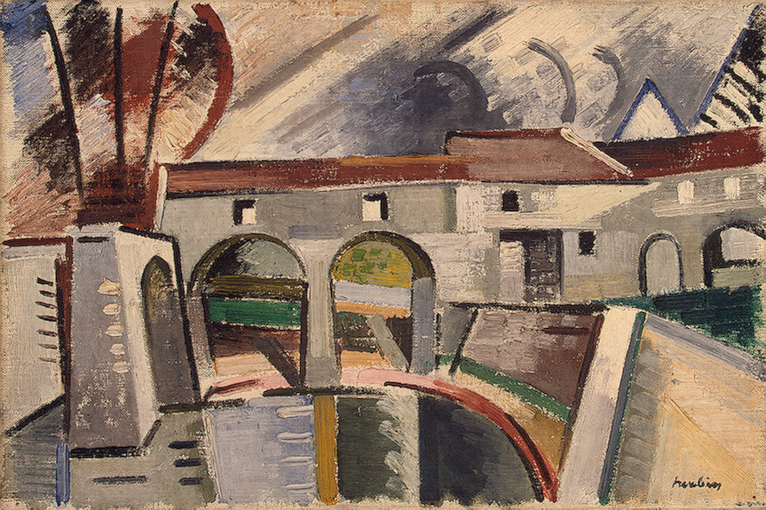 Mill on the Marn, Creteil (1911) - Auguste Herbin Tablo