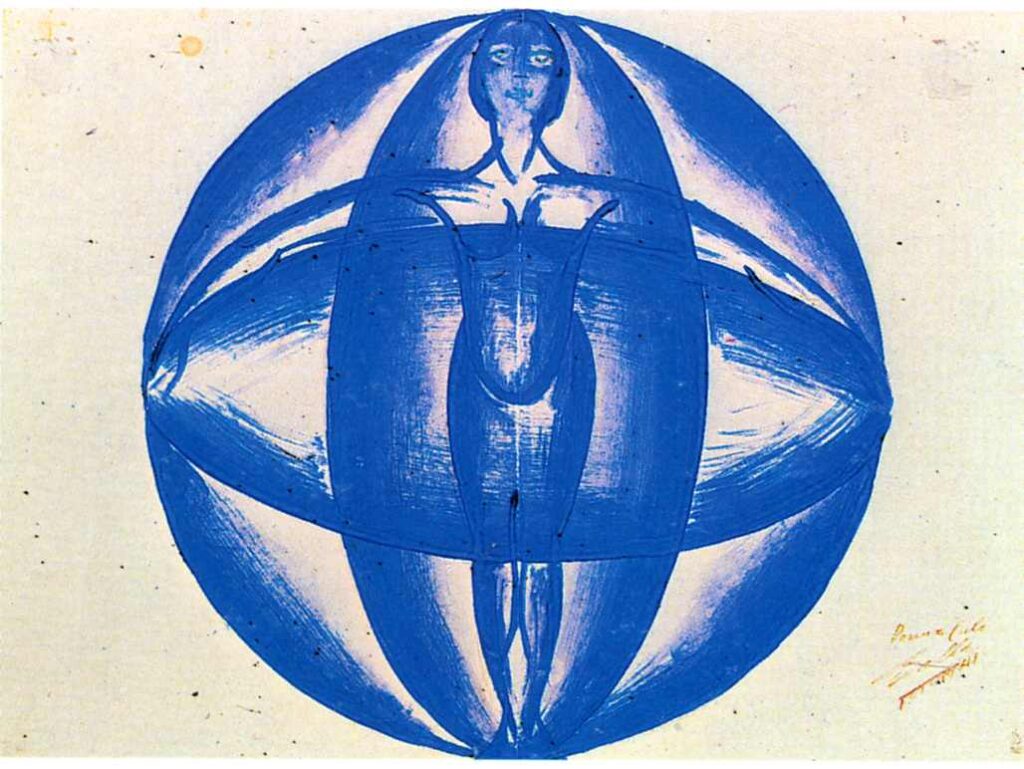 Mimicry synoptic' the sky woman (1915) - Giacomo Balla Tablo