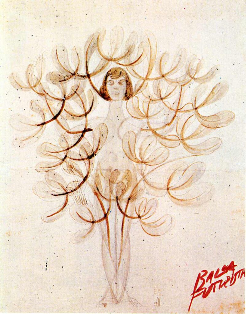 Mimicry synoptic' the tree woman or woman flower (1915) - Giacomo Balla Tablo