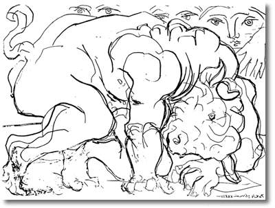 Minotaur is wounded (1933) - Pablo Picasso Tablo