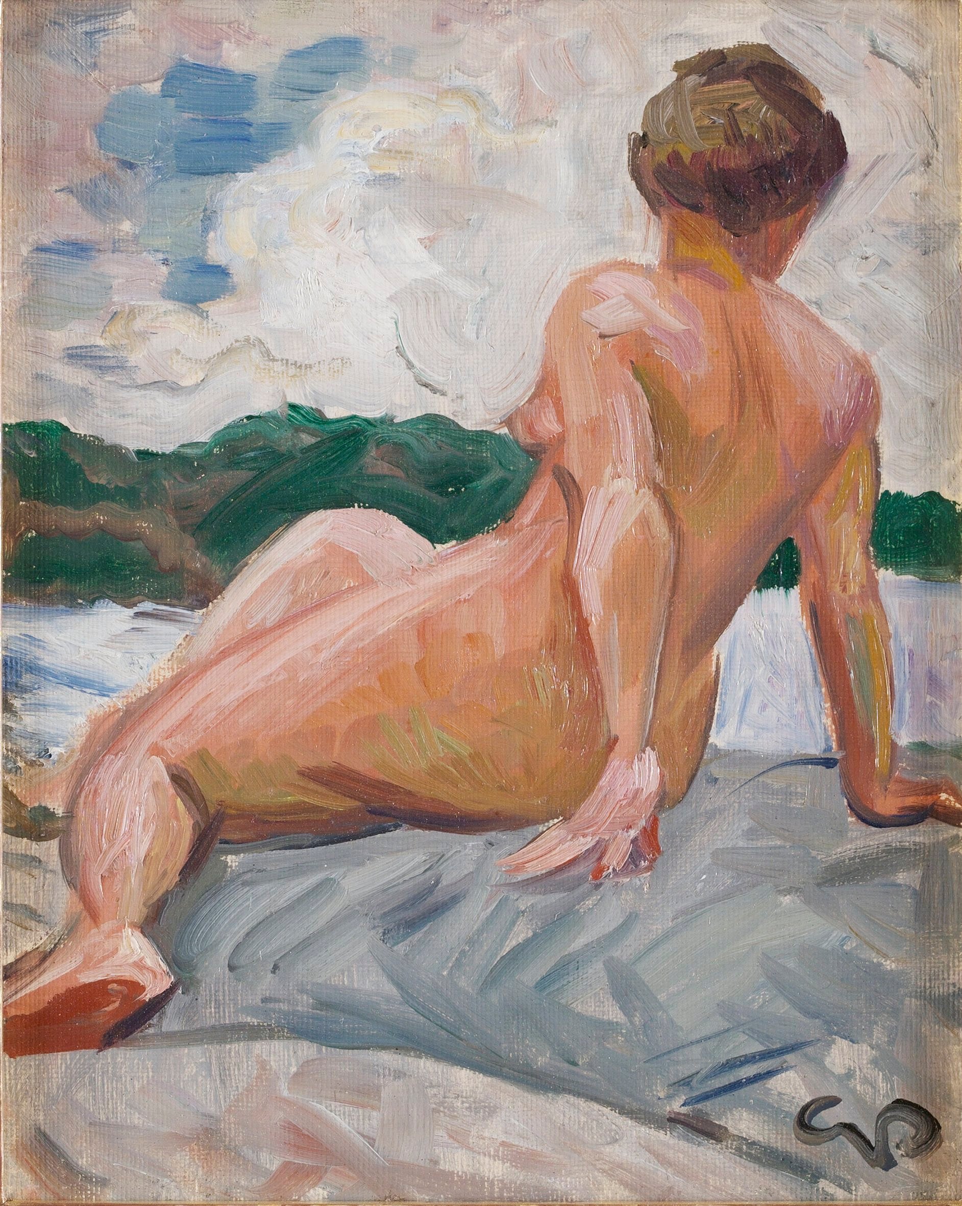 Model on the Cliff - Georg Pauli Tablo