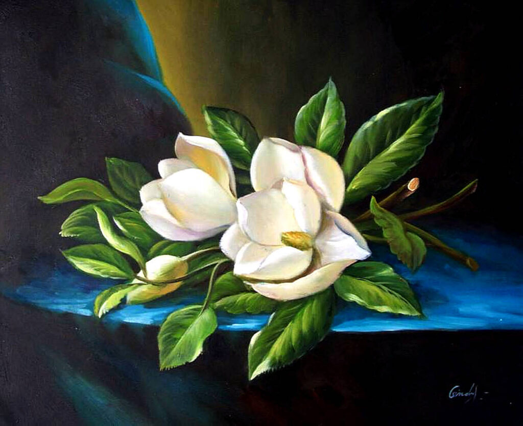 Modern Flowers (after Heade) - Georgia O'Keeffe Tablo