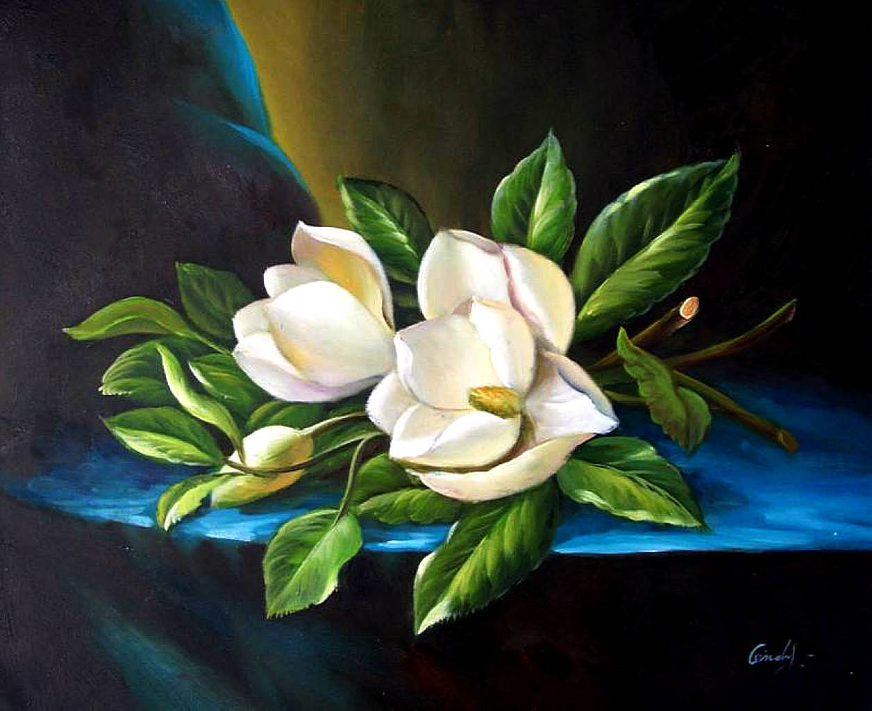 Modern Flowers (after Heade) - Georgia O'Keeffe Tablo