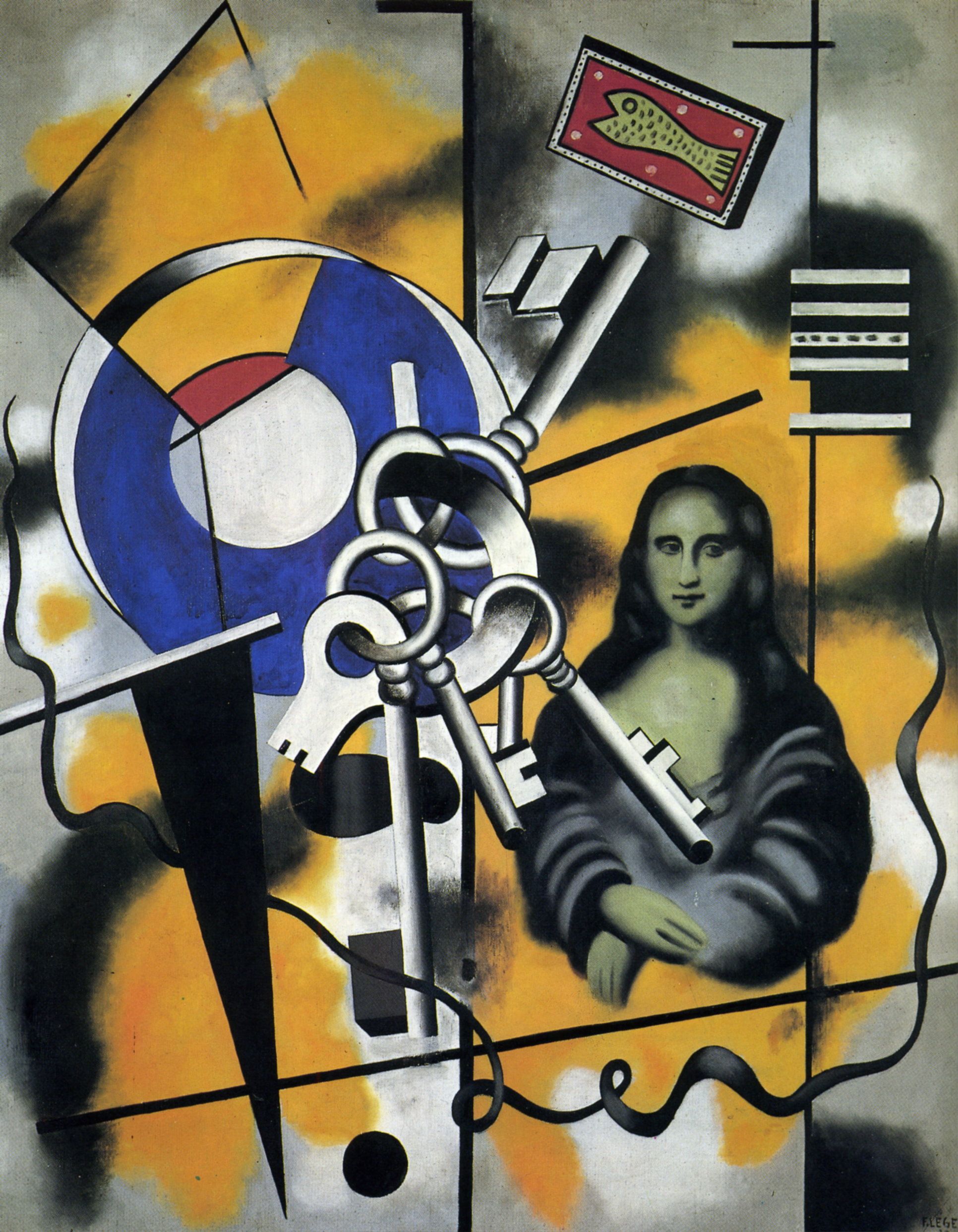 Mona Lisa with the keys (1930) - Fernand Léger Tablo