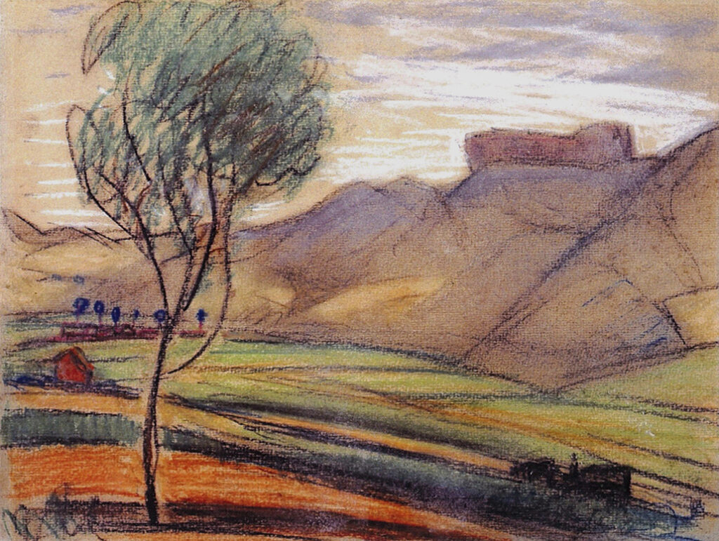 Mongolian Landscape - Fujishima Takeji Tablo