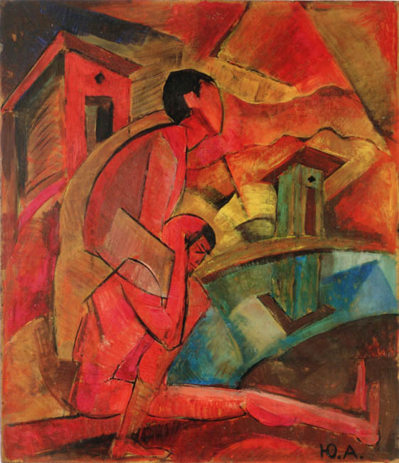 Monk Christopher with Christ near the river (1917) – Jury Annenkov Tablo