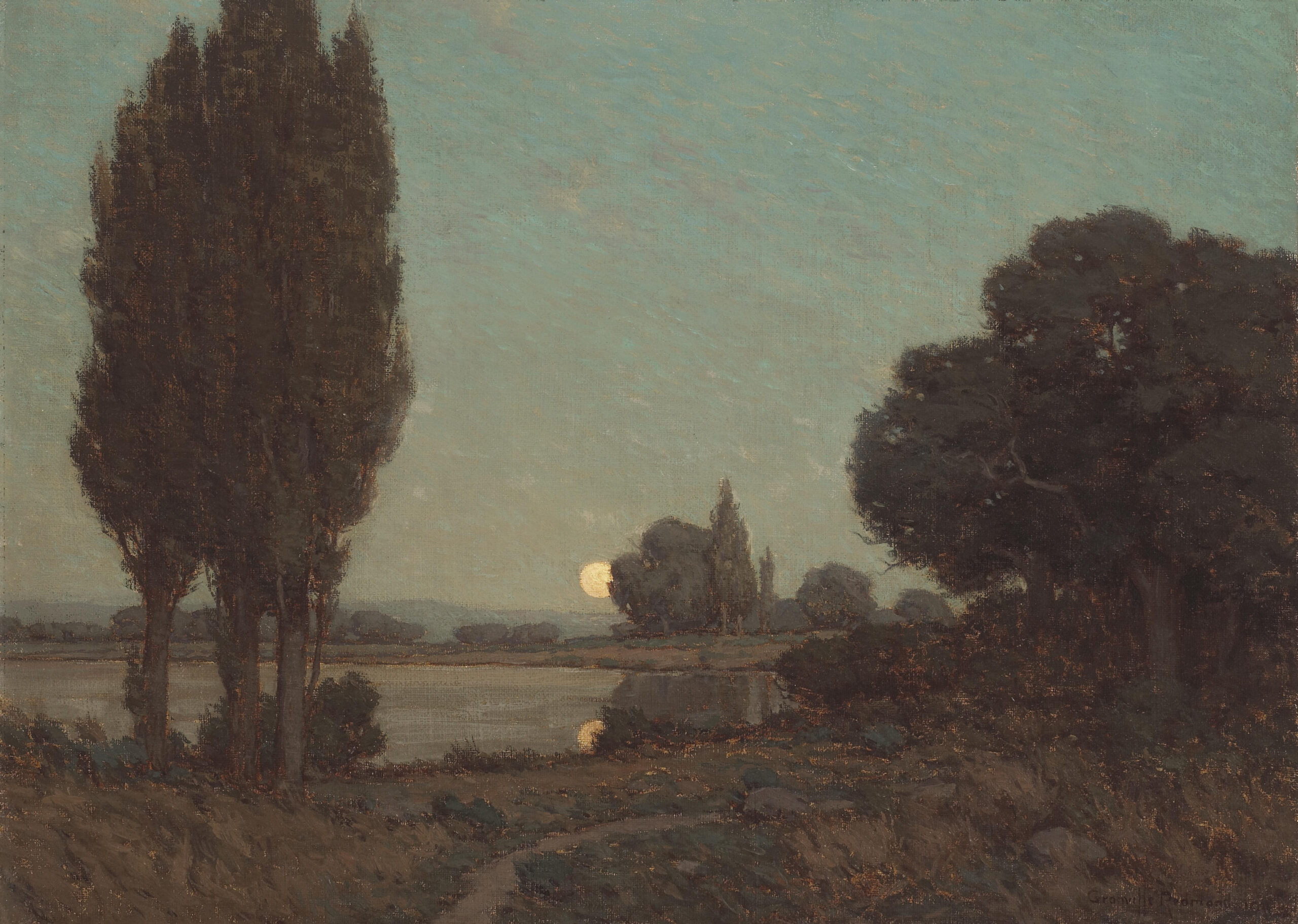 Moonlight Reflections - Granville Redmond Tablo