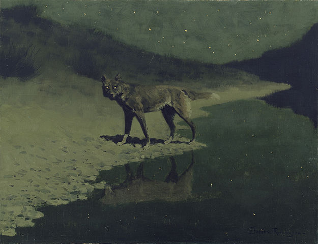 Moonlight. Wolf (1907) - Frederic Remington Tablo