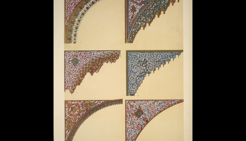 Moresque ornament from the Alhambra no. 2. Spandrils of arches – Owen Jones Tablo