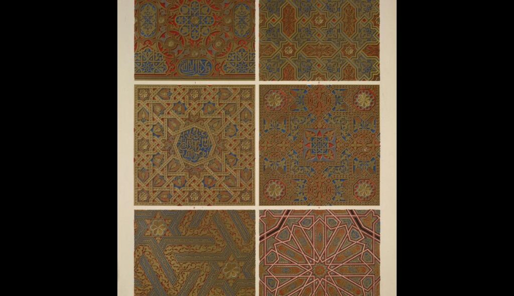 Moresque ornament from the Alhambra no. 4. Square diapers - Owen Jones Tablo