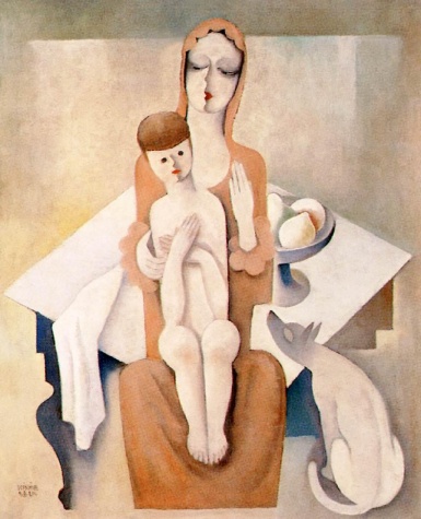 Mother and Child (1930) - Béla Kádár Tablo