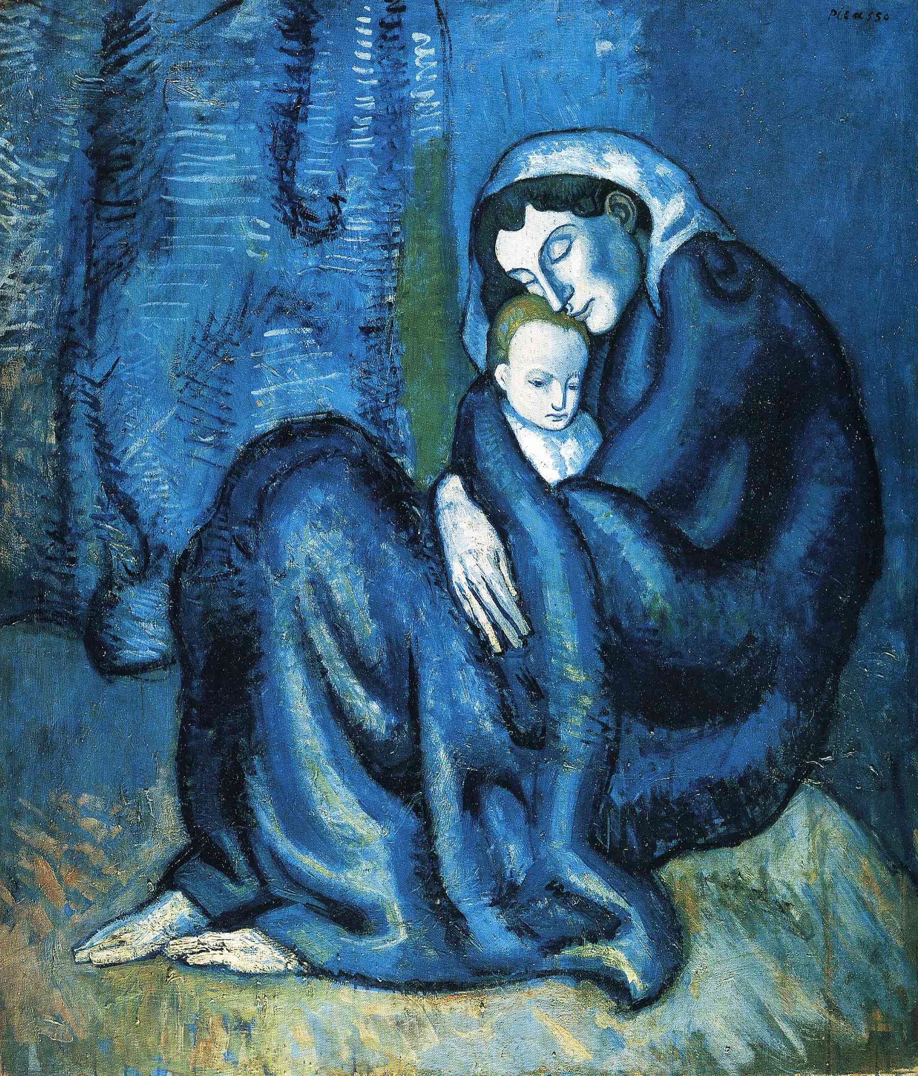 Mother and child (1902) - Pablo Picasso Tablo