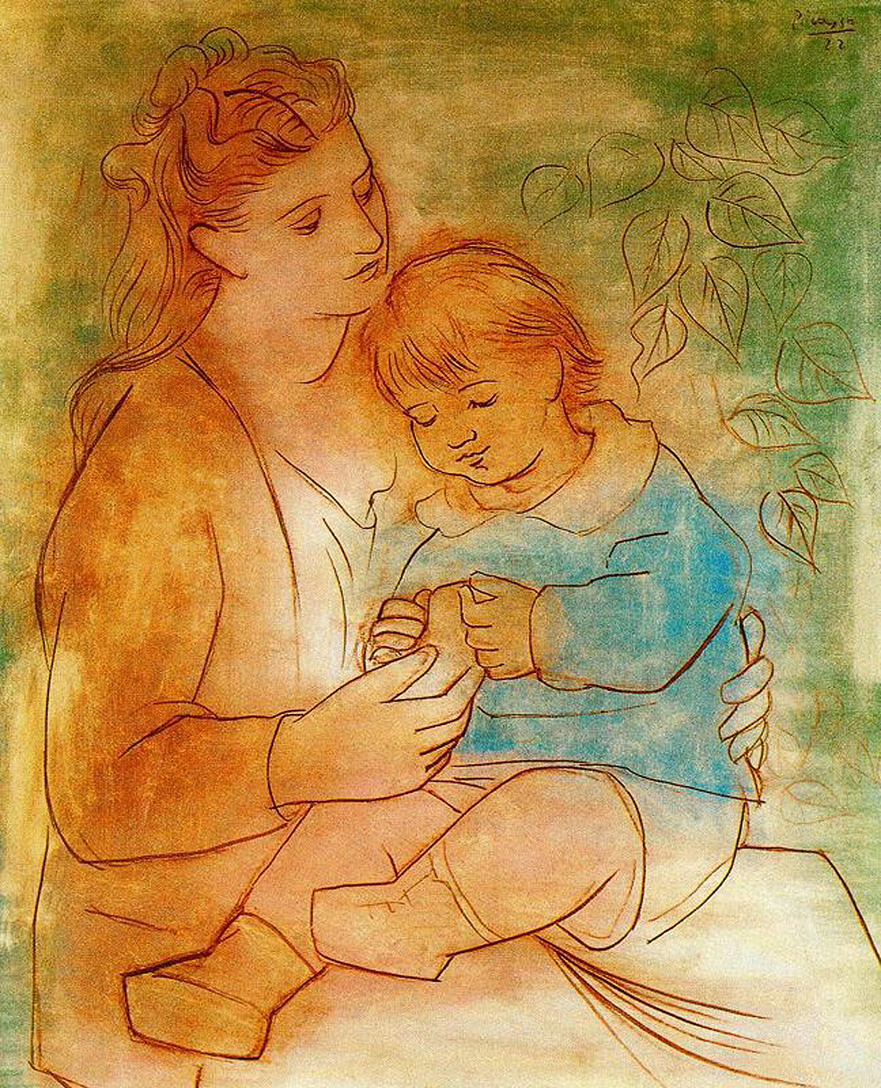 Mother and child (1922) - Pablo Picasso Tablo