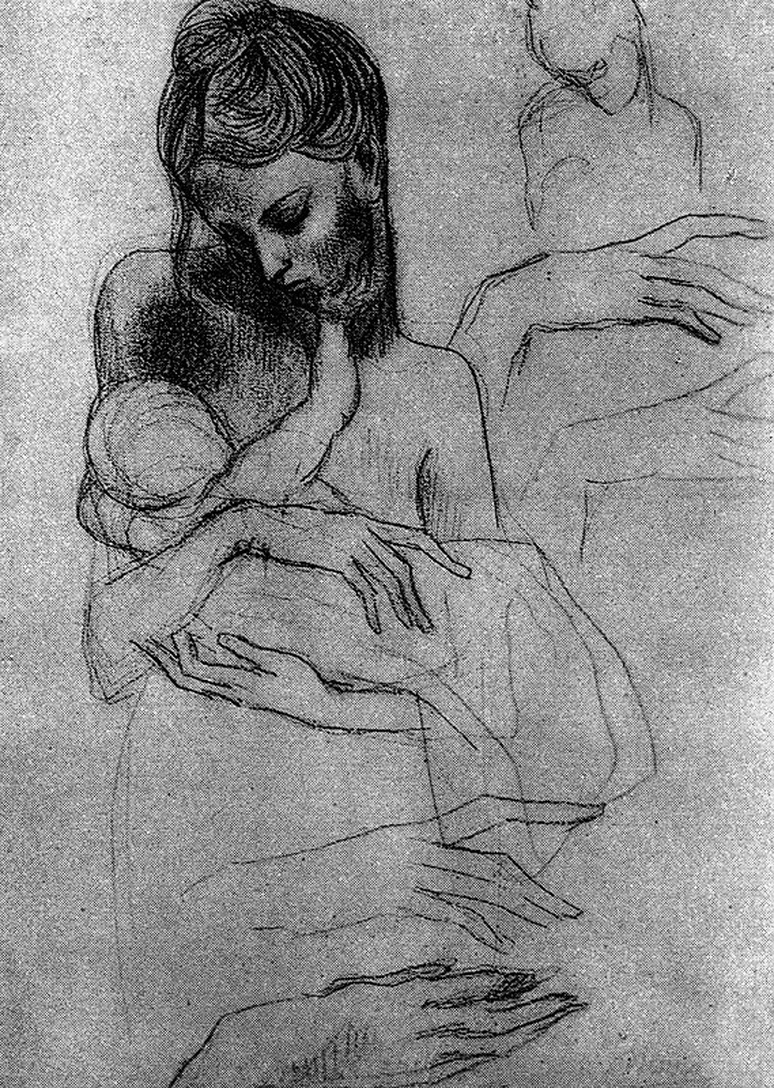 Mother and child (study) (1904) - Pablo Picasso Tablo
