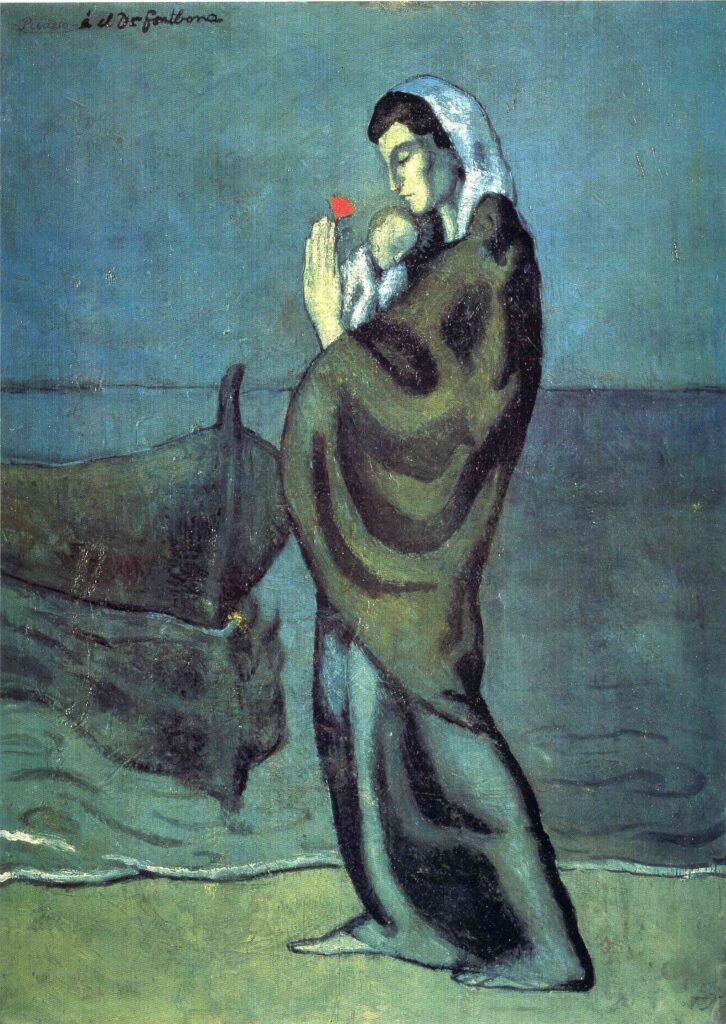 Mother and child on the beach (1902) - Pablo Picasso Tablo