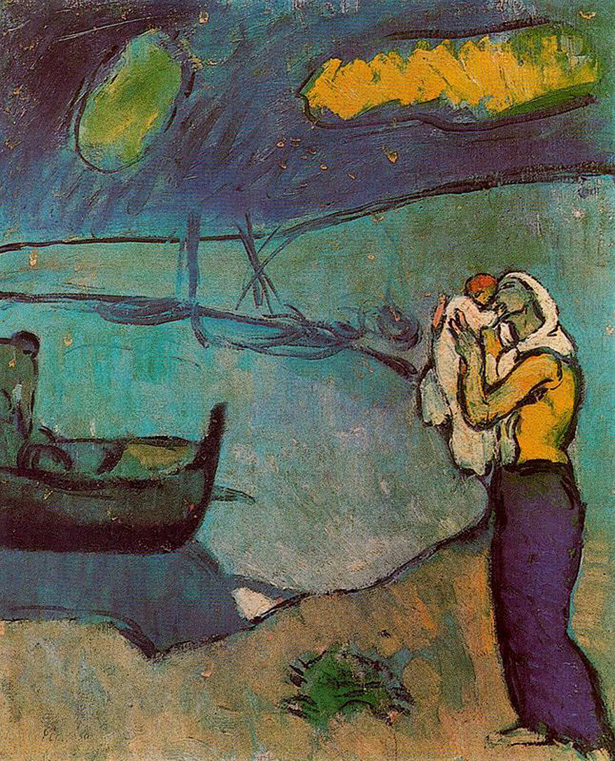 Mother and son on the shore (1902) - Pablo Picasso Tablo