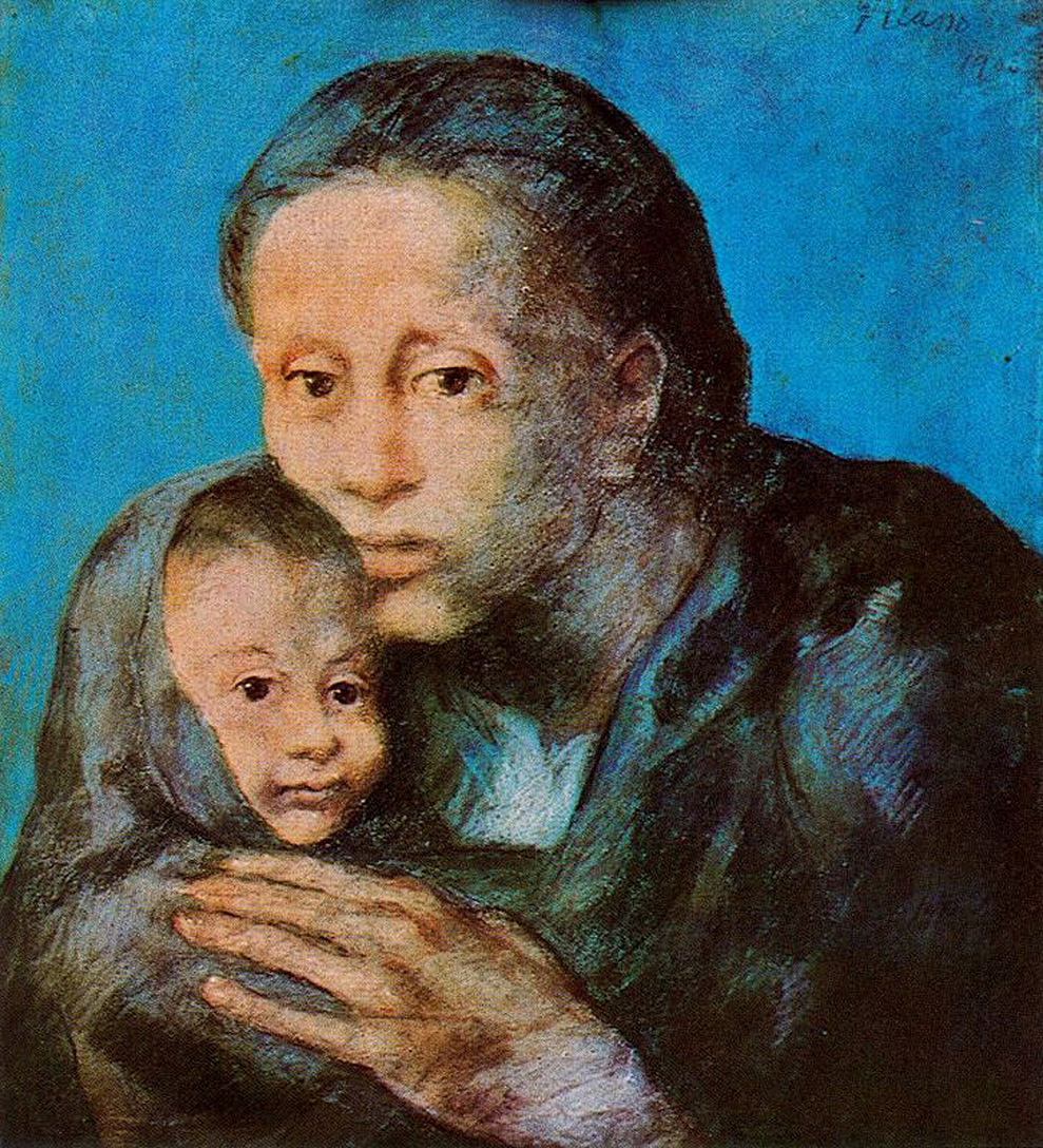 Mother and son with handkerchief (1903) - Pablo Picasso Tablo