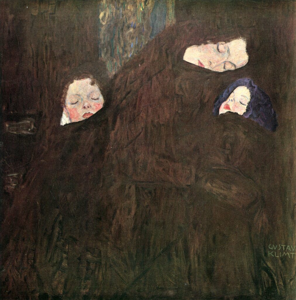 Mother with Children (1909) - Gustav Klimt Tablo