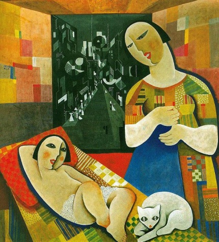 Mother with her Child - Béla Kádár Tablo