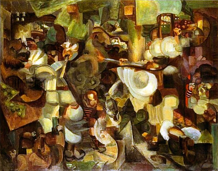 Mountaineers Attacked by Bears (1912) - Henri Le Fauconnier Tablo