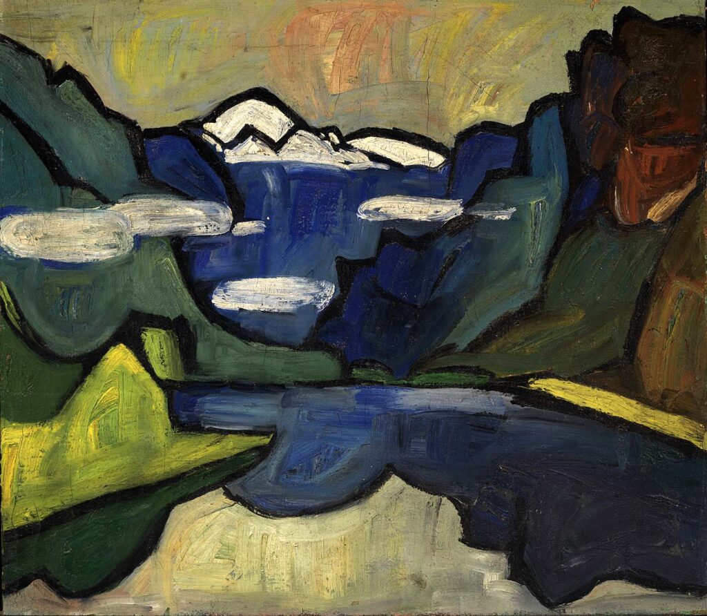 Mountains and Sea, Hardanger Fjord, Norway (1938) – William H. Johnson Tablo