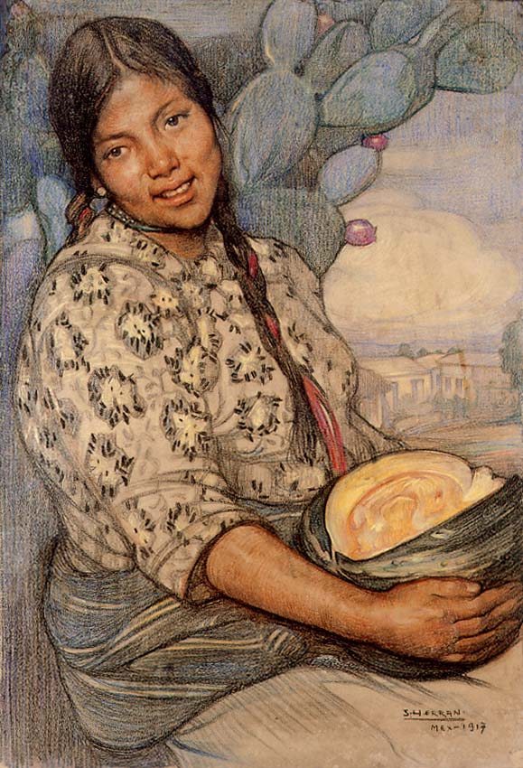 Mujer con calabaza (1917) – Saturnino Herrán Tablo