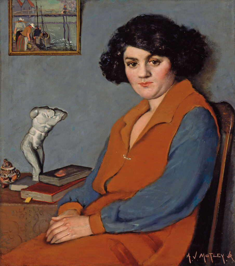Mulatress with Figurine and Dutch Seascape,  (1920) - Archibald Motley Tablo