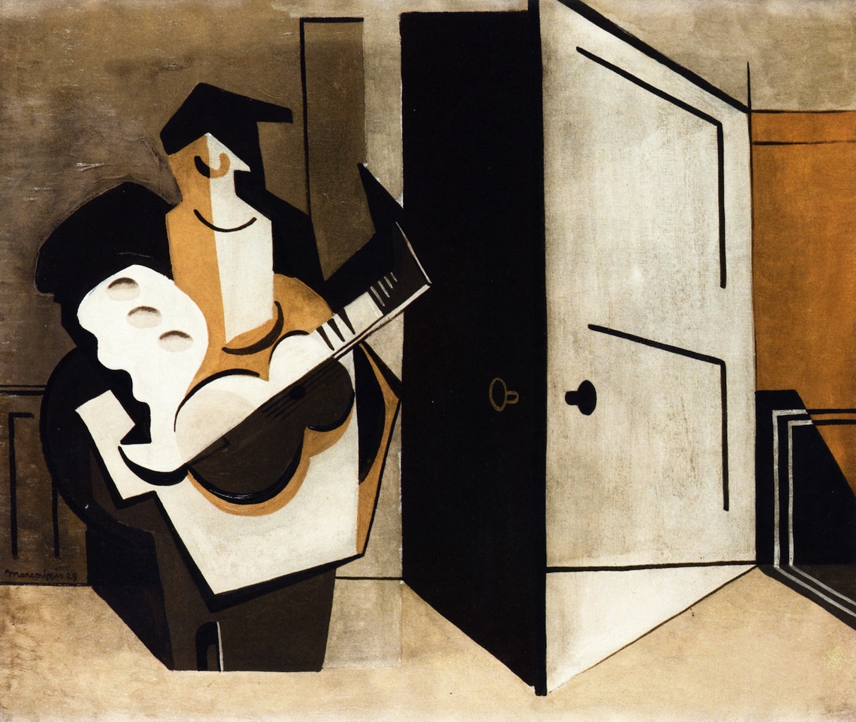 Musician in an Interior (1929) - Louis Marcoussis Tablo