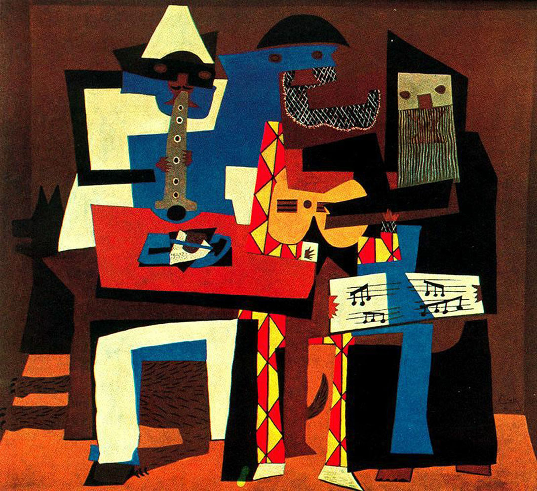 Musicians with masks (1921) - Pablo Picasso Tablo