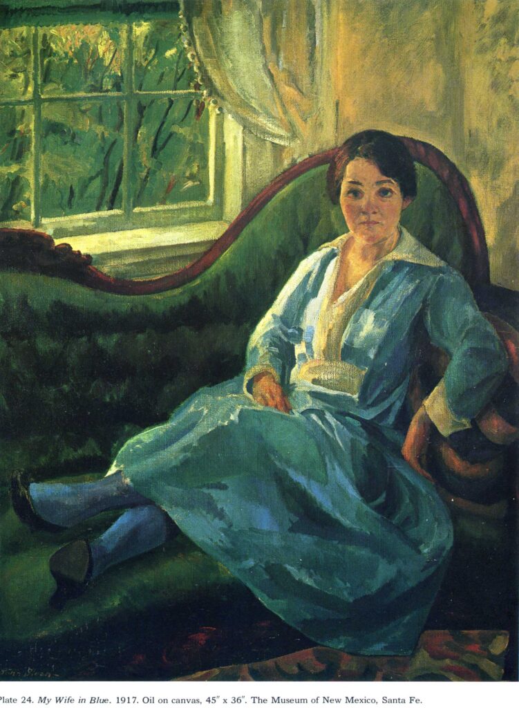 My Wife in Blue (1917) - John French Sloan Tablo