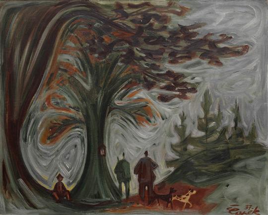 Myslivci pod stromem (1937) - Josef Čapek Tablo