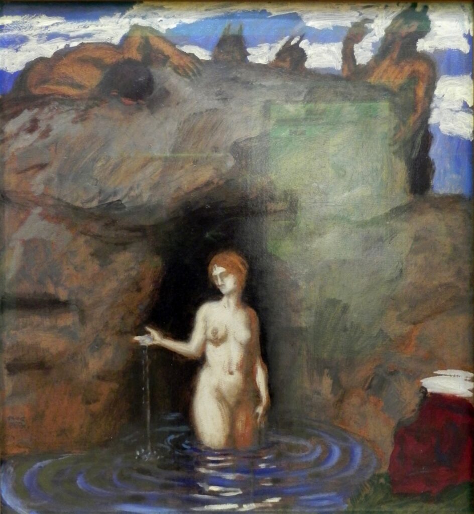 Naiad and faun (1911) - Franz Stuck Tablo