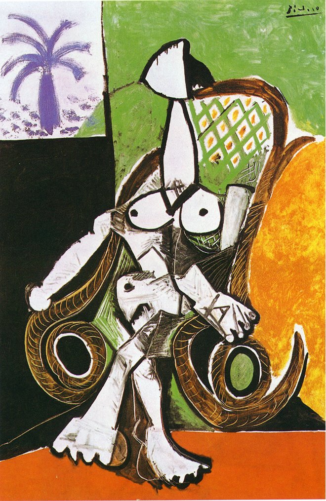 Naked woman in rocking chair (1956) - Pablo Picasso Tablo