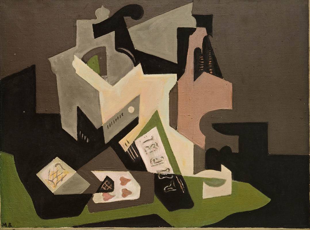 Naturaleza Muerta Con Cartas De Juego (1918) - María Blanchard Tablo
