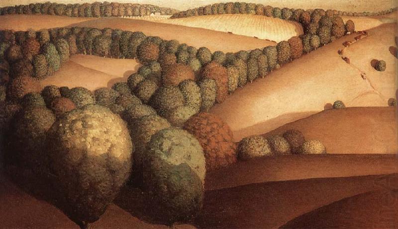Near Sundown (1933) - Grant Wood Tablo