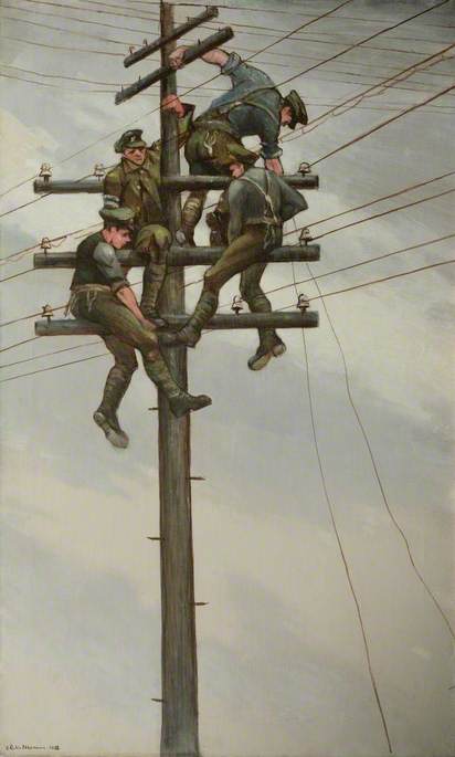 Nerves of the Army (1918) - C. R. W. Nevinson Tablo
