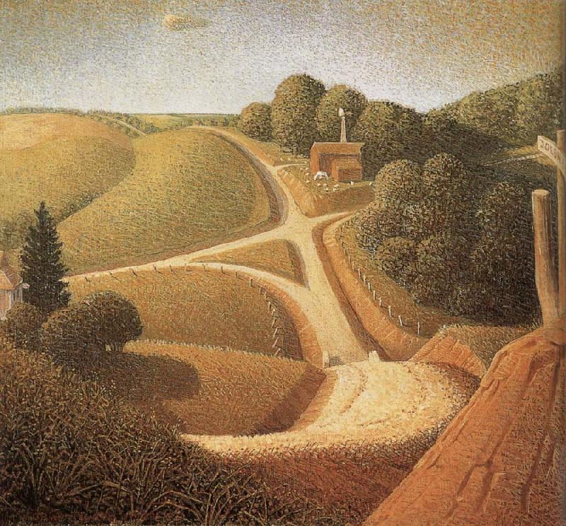 New Road (1939) - Grant Wood Tablo