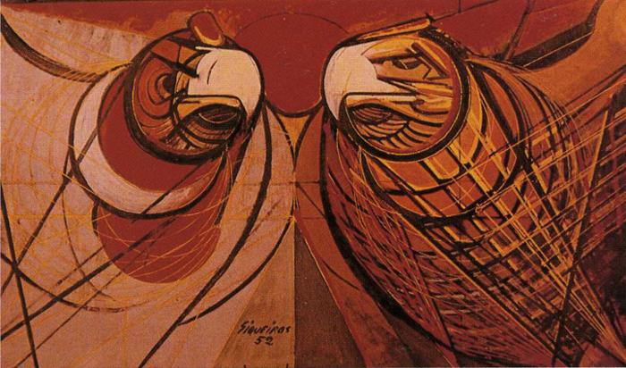 New University Emblem (1952) – David Alfaro Siqueiros Tablo