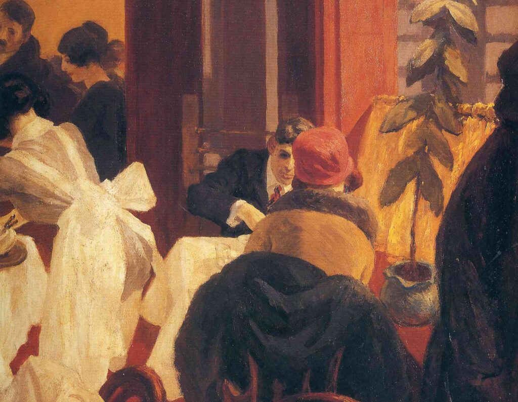 New York Restaurant (1922) - Edward Hopper Tablo