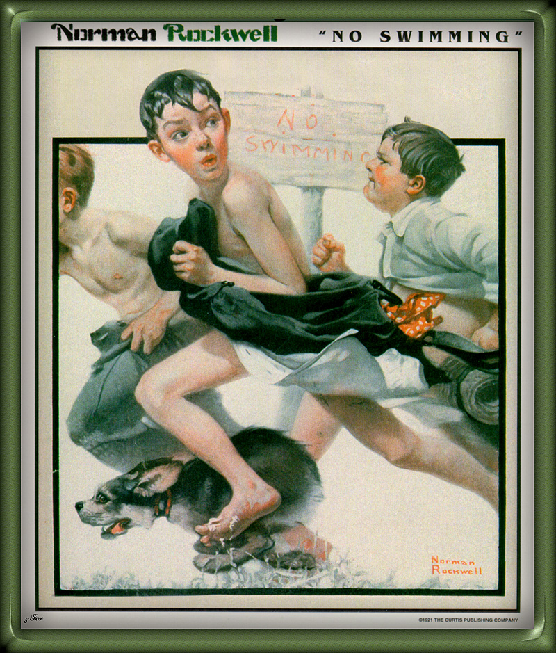 No Swimming (1921) - Norman Rockwell Tablo