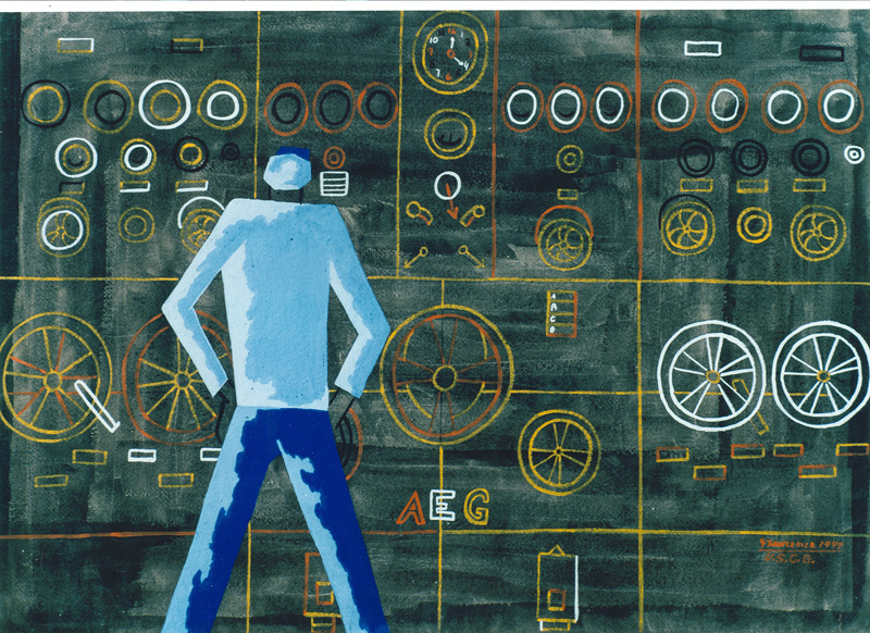 No. 2, Main Control Panel, Nerve Center of Ship (1944) – Jacob Lawrence Tablo