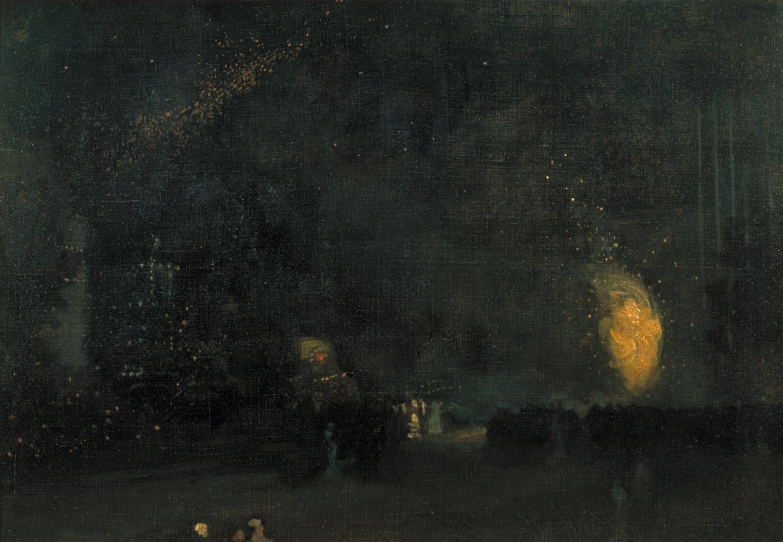 Nocturne Black and Gold – The Fire Wheel (1875) - James McNeill Whistler Tablo