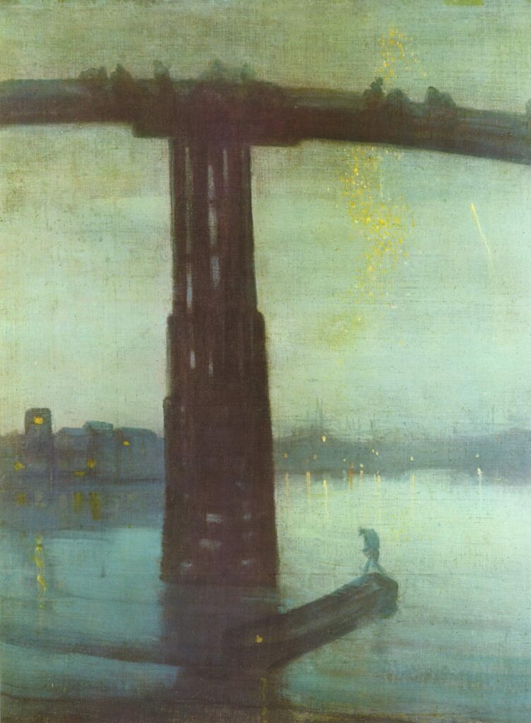 Nocturne Blue and Gold – Old Battersea Bridge (1872) - James McNeill Whistler Tablo
