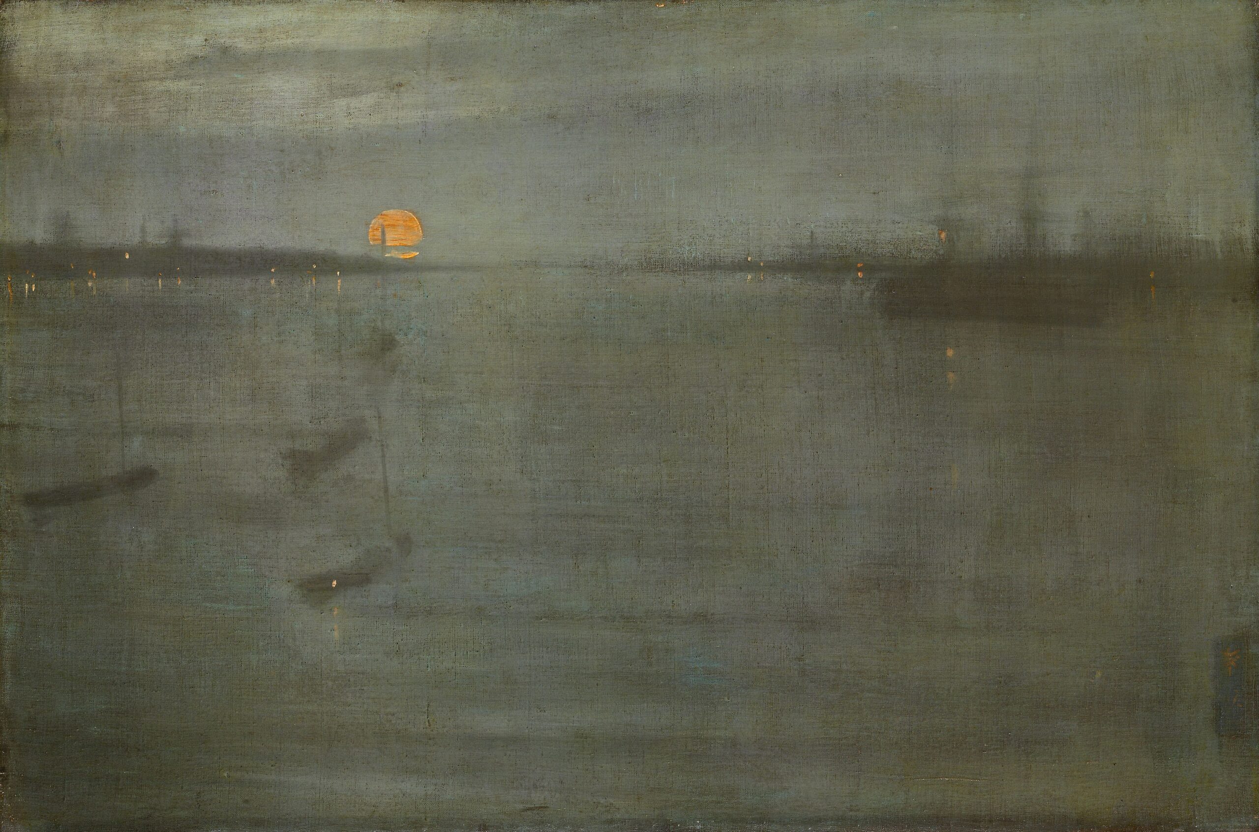Nocturne Blue and Gold – Southampton Water (1872) - James McNeill Whistler Tablo